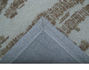 Ella Custom Made Abstract Brown And Ivory Hand Tufted wool rug