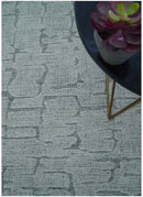 Ella Custom Made Contemporary Gray And Ivory Hand Tufted wool rug