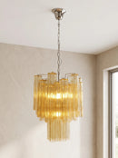 Solene Tiered Amber Glass Chandelier