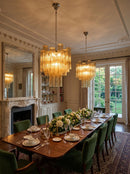 Solene Tiered Amber Glass Chandelier