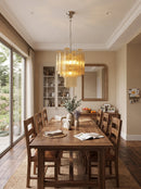 Solene Tiered Amber Glass Chandelier