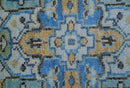 Ellie Blue And Beige Turkish Design Hand Knotted Wool Rug by The Rug Decor