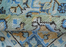 Ellie Blue And Beige Turkish Design Hand Knotted Wool Rug by The Rug Decor