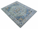 Ellie Hand Knotted Light Green And Ivory Turkish Design Wool Rug