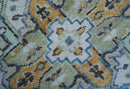 Ellie Hand Knotted Light Green And Ivory Turkish Design Wool Rug