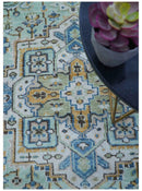 Ellie Hand Knotted Light Green And Ivory Turkish Design Wool Rug by The Rug Decor