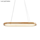 GobekUsa Ellipse Wood Pendant Lighting Fixture - LED Simplicity in Beige (27.5"/35.5" Long)