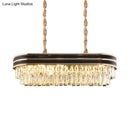 GobekUsa Elliptical Pendant Lamp with Cut Crystal - Modern 8-Bulb Hanging Light in Black for Island