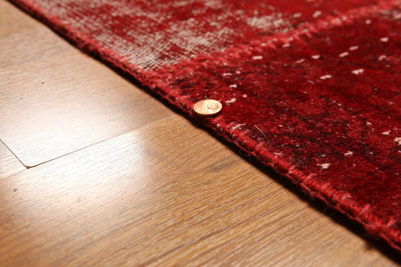 8'x10' Hand Knotted Wool Turkish Oriental over-dyed patchwork Area Rug 8x10 Red