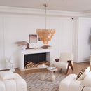 Elodie Gold Swirl Disc Glass Chandelier
