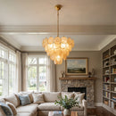 Elodie Gold Swirl Disc Glass Chandelier