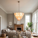 Elodie Gold Swirl Disc Glass Chandelier