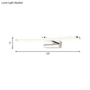 GobekUsa Elongated Acrylic Vanity Lighting 16"/17"/23" LED Wall Light Sconce for Bathroom – White Finish, Warm/White Light