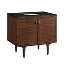 James Martin Amberly 36" Dual Mount Single Bathroom Vanity, Mid-Century Walnut