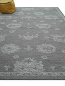 Elvin Custom Made Traditional Oushak Gray Hand Tufted wool rug
