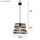 GobekUsa Elvio - Iron Spiral Spring Suspension Pendant Light Black / White for Kitchen Island  Lamp Dining Room Lighting Fixture