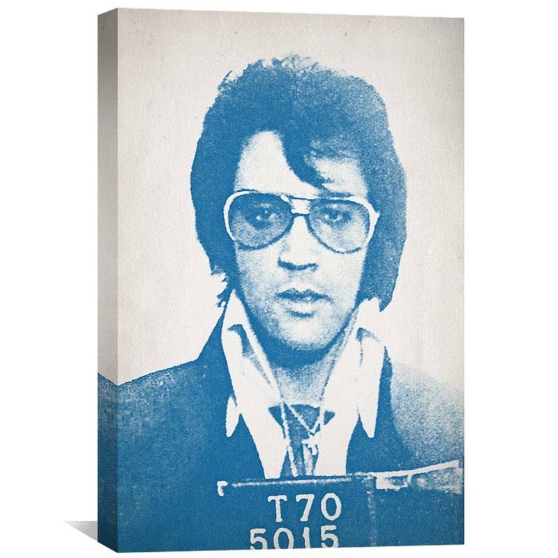 Elvis Mugshot Blue Canvas