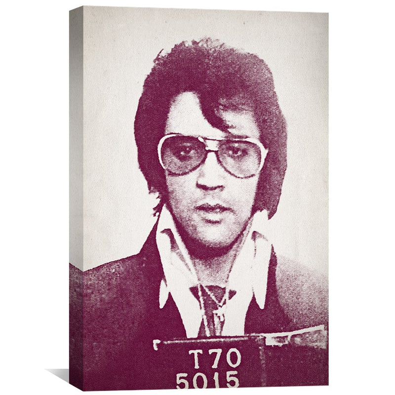 Elvis Mugshot Red Canvas