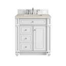 James Martin Bristol 30" Single Bathroom Vanity, Bright White