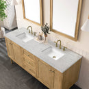 James Martin Laurent 72" Dual Mount Double Bathroom Vanity, Light Natural Oak