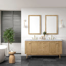 James Martin Laurent 72" Dual Mount Double Bathroom Vanity, Light Natural Oak