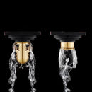 Embossed floral black brass square floor drain shower room by Decorbites