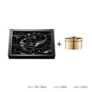 Embossed floral black brass square floor drain shower room by Decorbites