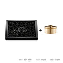Embossed floral black brass square floor drain shower room by Decorbites