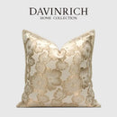 GobekUsa Embossed Floral Cushion Cover European Style Champagne Throw Pillow Case