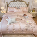 GobekUsa Blue Butterfly Flower 600TC Egyptian Cotton Duvet Cover Set