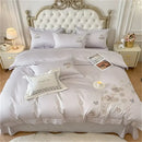 GobekUsa Blue Butterfly Flower 600TC Egyptian Cotton Duvet Cover Set
