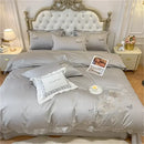 GobekUsa Blue Butterfly Flower 600TC Egyptian Cotton Duvet Cover Set