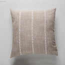 Embroidered brown & grey stripe cushion cover living room decor by Decorbites