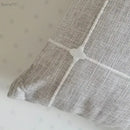 Embroidered brown & grey stripe cushion cover living room decor by Decorbites