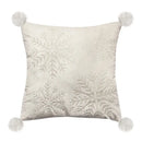 Embroidered christmas pillow covers white & gold living room decor by Decorbites