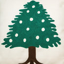 Embroidered christmas tree red & green cushion cover living room by Decorbites