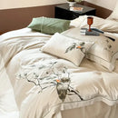 GobekUsa Deluxe Lyocell Cotton Embroidery Bedding Set - Soft, Silky, Breathable Luxury Bed Set