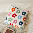 Embroidered daisy dandelion cushion cover white living room decor by Decorbites