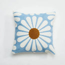 Embroidered daisy dandelion cushion cover white living room decor by Decorbites
