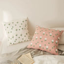 Embroidered daisy dandelion cushion cover white living room decor by Decorbites