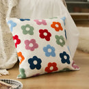 Embroidered daisy dandelion cushion cover white living room decor by Decorbites
