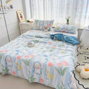 GobekUsa Double Gauze Rabbit Print Quilt: Soft, Breathable, Washable, Light Comforter
