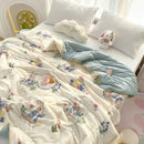 GobekUsa Double Gauze Rabbit Print Quilt: Soft, Breathable, Washable, Light Comforter