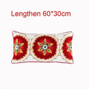 Embroidered flower boho long cushion covers bedroom floral pillow by Decorbites