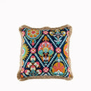 Embroidered flower boho long cushion covers bedroom floral pillow by Decorbites