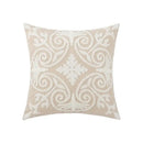Embroidered green and gold fish pillow cover living room by Decorbites