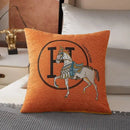 Embroidered horse cotton throw pillow cover living room decor by Decorbites
