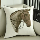Embroidered horse pillowcase white throw pillow living room decor by Decorbites