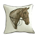 Embroidered horse pillowcase white throw pillow living room decor by Decorbites