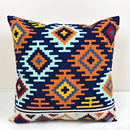 Embroidered kilim style cushion cover – living room geometric pillow by Decorbites